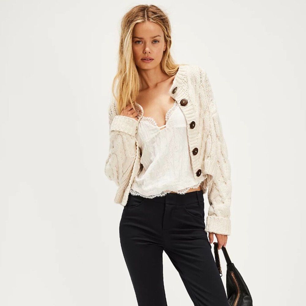 NWT Free People Bonfire Cable Knit Cardigan - Picture 6 of 6